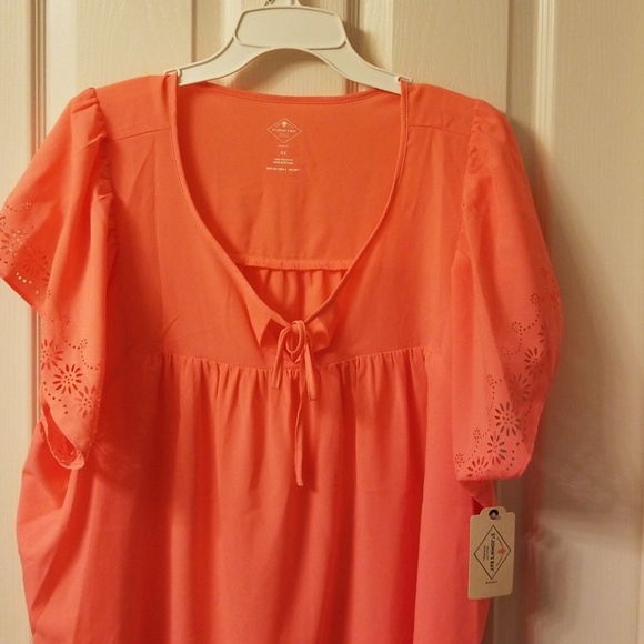 NWT ST JOHNS BAY COLORED PINAFORE STYLE BLOUSE - Picture 2 of 5
